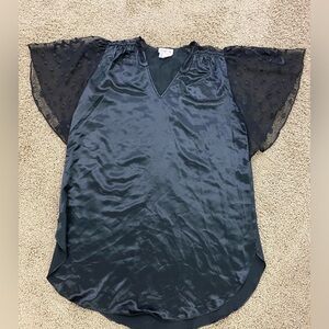 Vintage Natori for Saks Fifth Avenue Nightgown Black Lingerie Size Medium